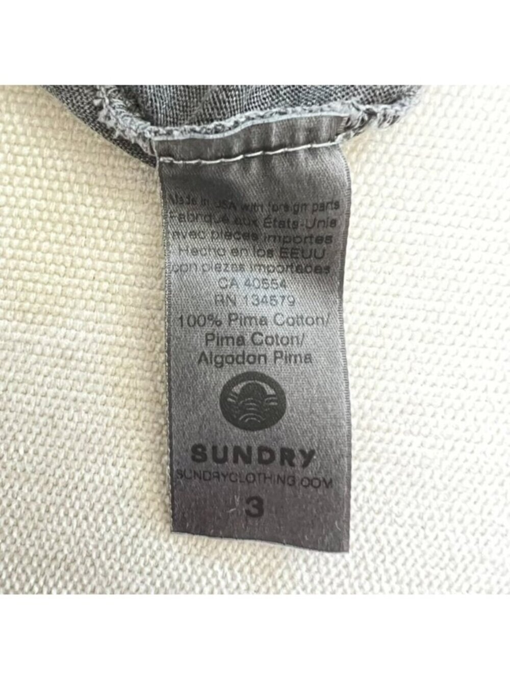 Anthropologie Sundry Womens Sz M Gray V-Neck Pima Cotton Boho Soft Grunge - Picture 7 of 10